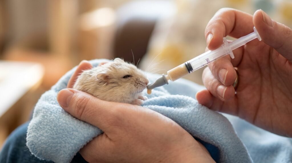 feeding-sick-hamster-porridge-syringe