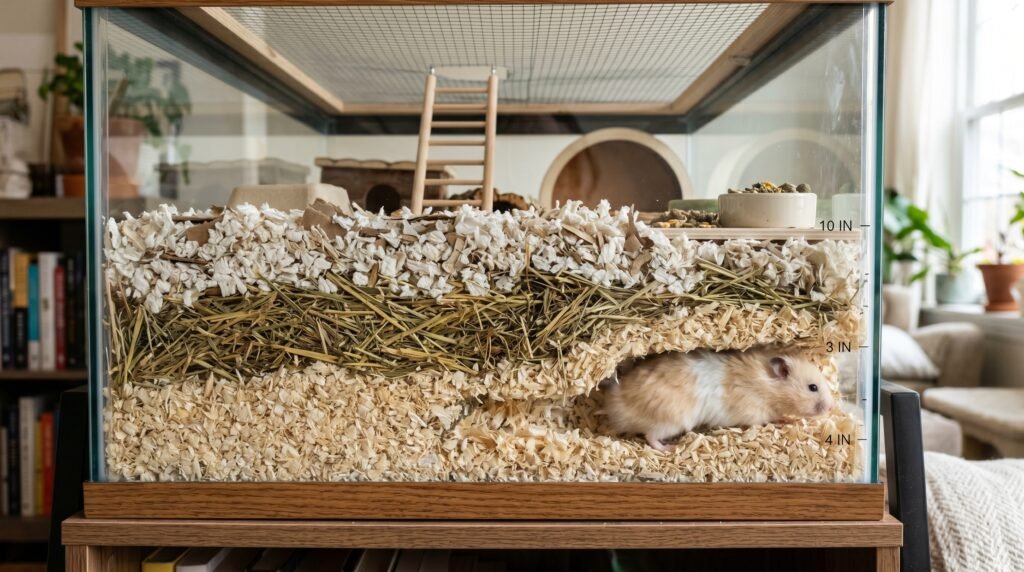 glass–terrarium–hamster–burrow–visibility