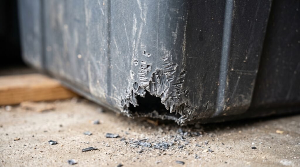 hamster–chewing–plastic–bin–cage–damage