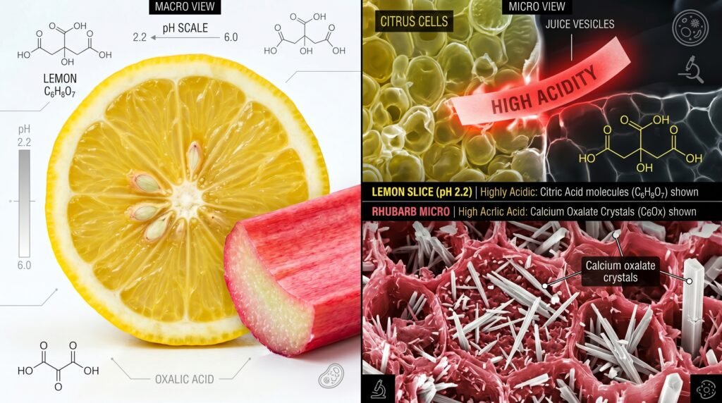 visual-representation-of-citrus-acidity-and-rhubarb-oxalic-acid-crystal-microstructure