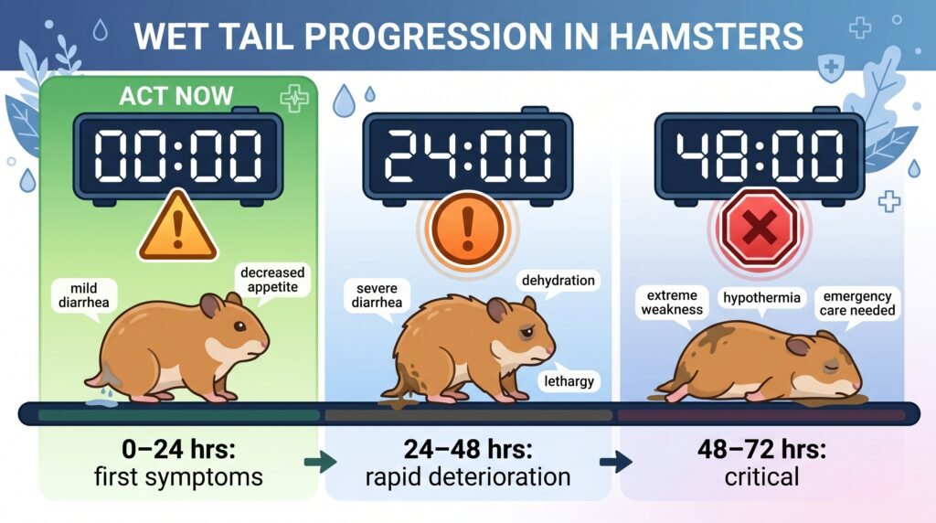 timeline–showing–wet–tail–disease–progression–in–a–hamster–across–72–hours–with–three–stages–from–first–symptoms–to–critical–condition–and–treatment–window–highlighted