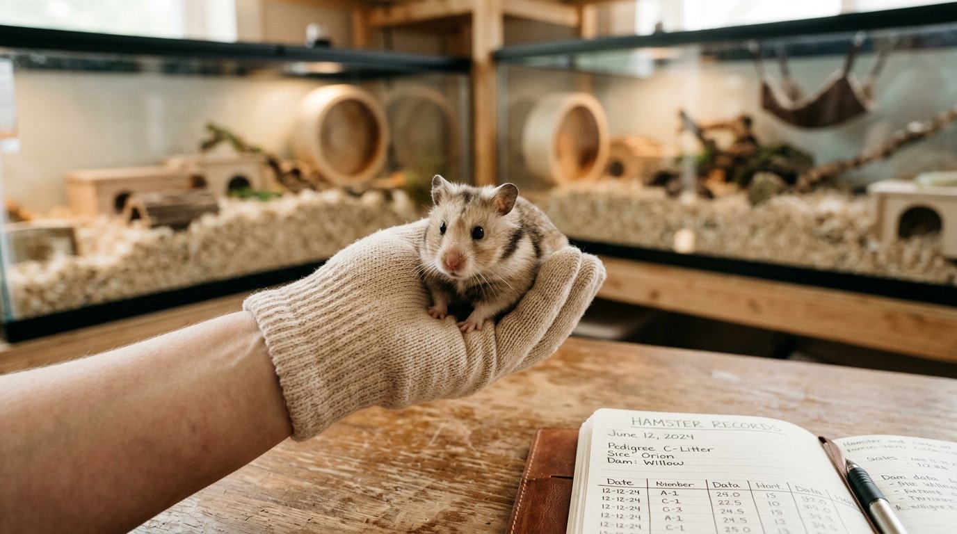 breeder-hand-gently-holding-healthy-pedigree-syrian-hamster-in-clean-breeding-facility