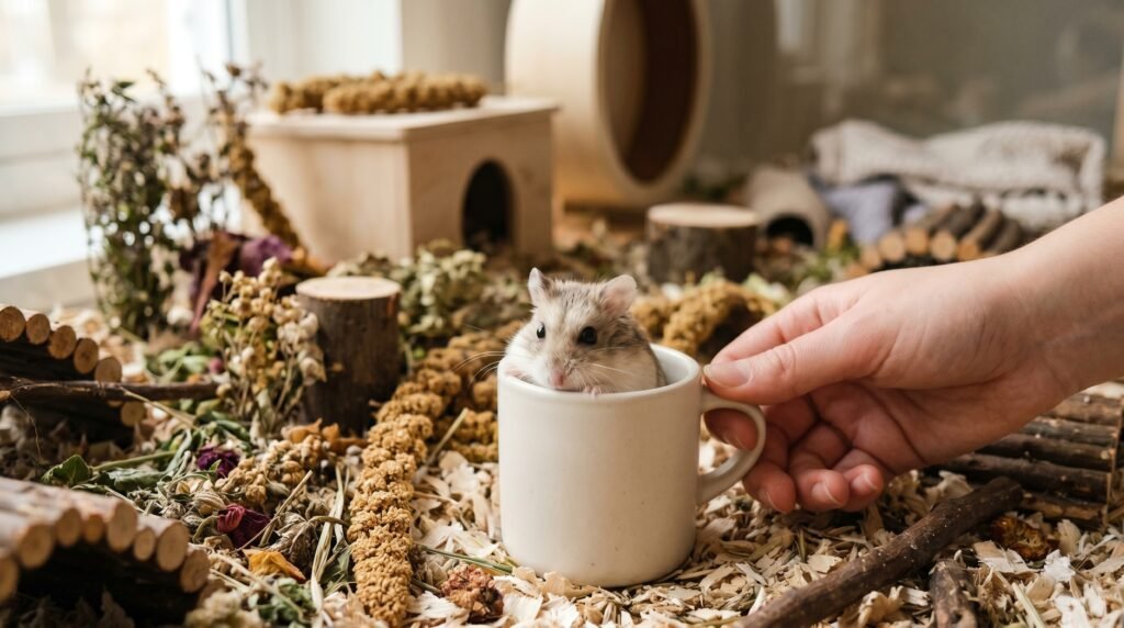 a-roborovski-dwarf-hamster-willingly-walking-into-a-ceramic-mug-held-by-a-hand