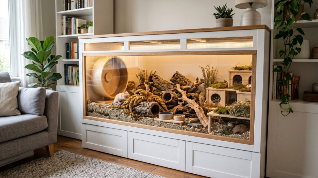 massive-diy-hamster-cage-built-from-ikea-furniture-in-modern-living-room