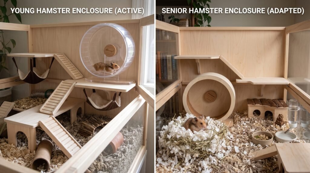 young-vs-senior-hamster-cage-setups