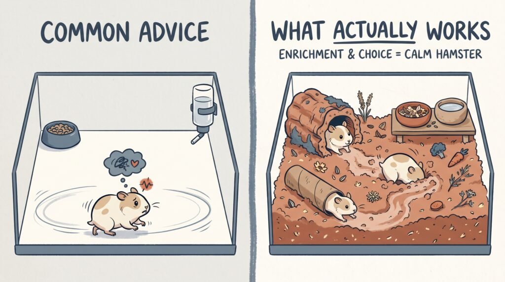 hamster–enrichment–during–pregnancy–infographic–comparing–stripped–cage–vs–enrichment–based–setup–for–pregnant–hamster