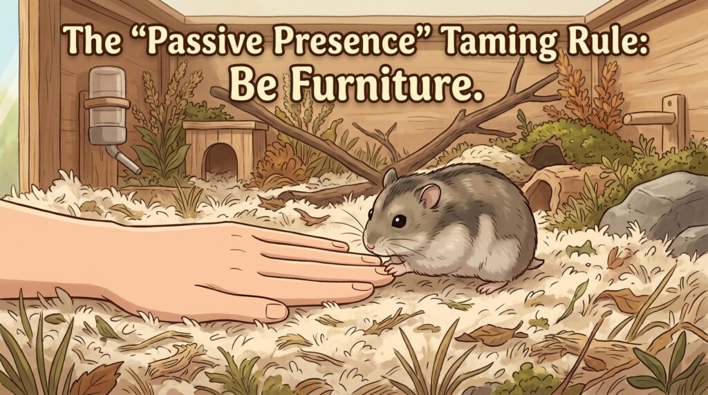 a–friendly–animated–scene–showing–a–curious–dwarf–hamster–investigating–a–motionless–flat–palm