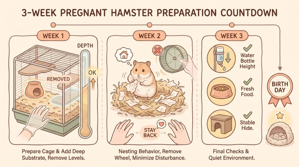 pregnant–hamster–cage–setup–3–week–preparation–timeline–infographic–showing–weekly–tasks–before–hamster–birth