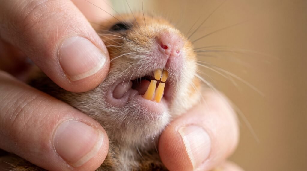 safe-visual-check-of-hamster-incisors-revealing-proper-alignment-and-health