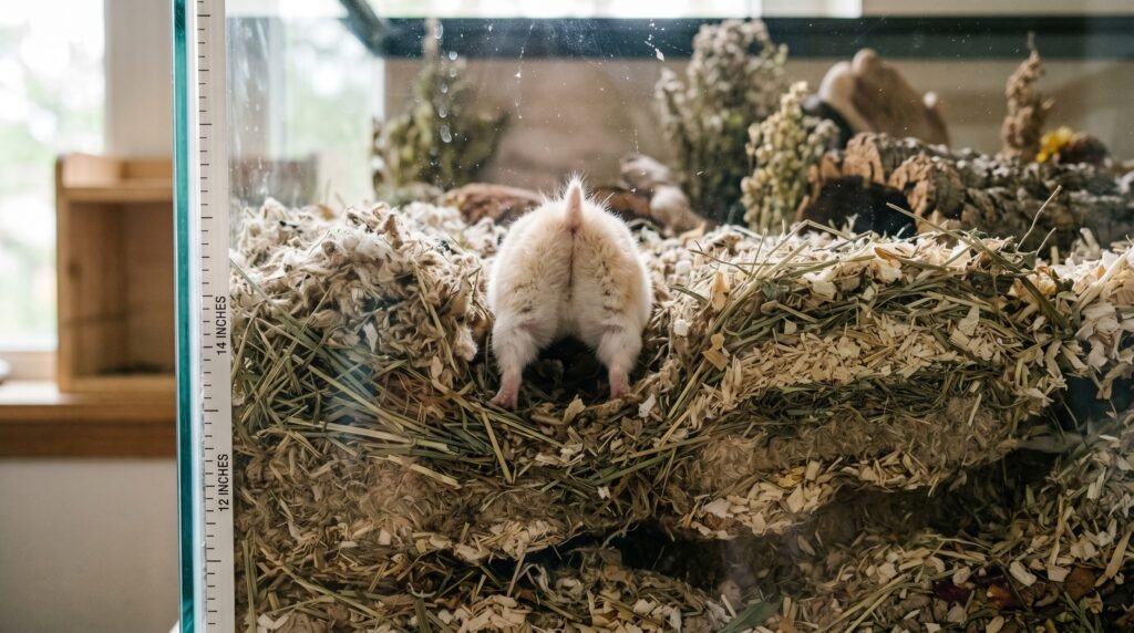 happy-syrian-hamster-fully-submerged-and-tunneling-in-12-inches-of-safe-deep-paper-bedding-mix