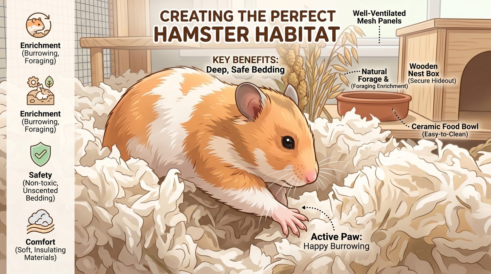 happy-syrian-hamster-burrowing-in-safe-unscented-white-paper-bedding