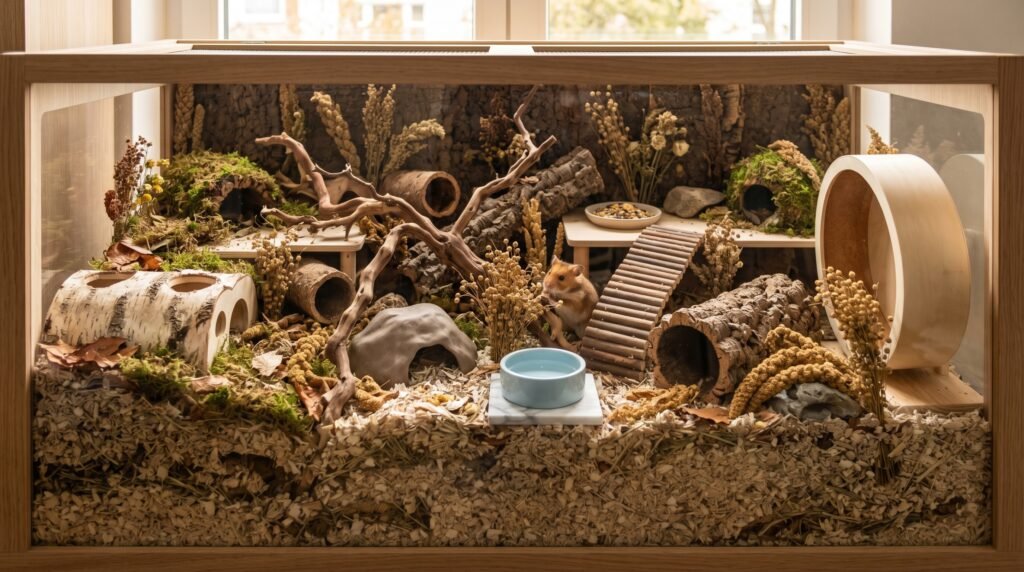immaculate-naturalistic-hamster-enclosure-with-deep-bedding-and-proper-enrichment