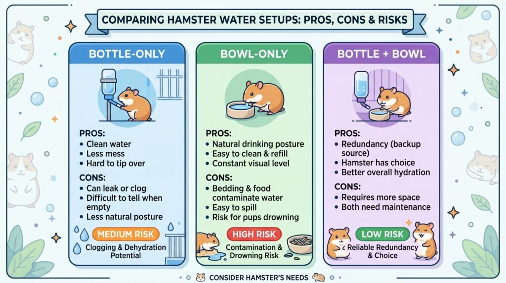 hamster–water–bottle–bowl–setup–comparison
