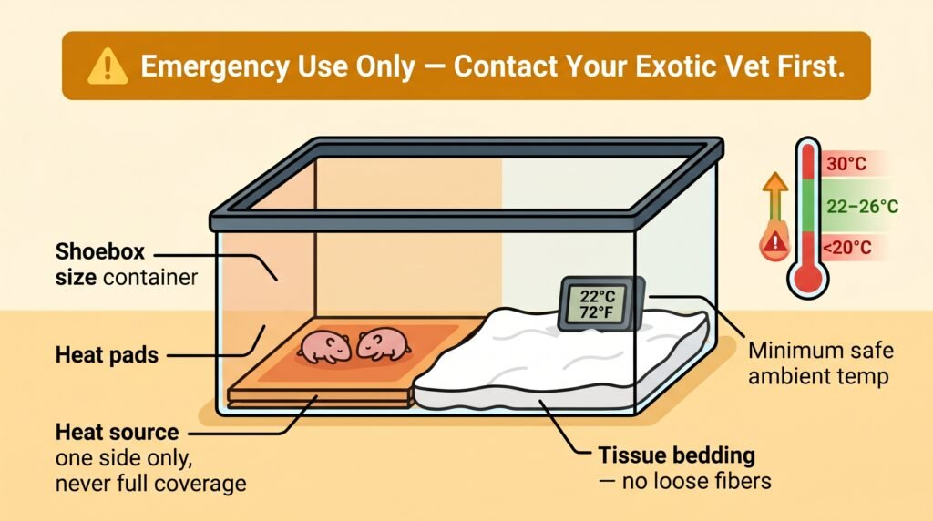 emergency–orphaned–hamster–pup–care–setup–temperature–guide–vet–supervised–infographic
