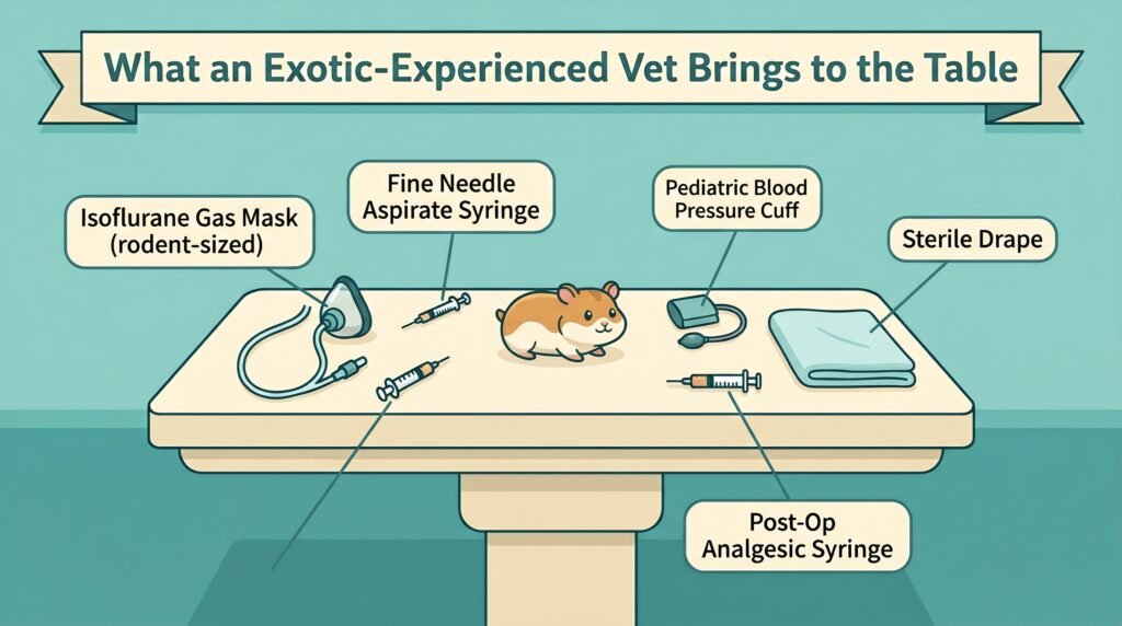 animated–infographic–showing–labeled–small–animal–veterinary–instruments–on–an–exam–table–including–rodent–gas–mask–fine–needle–aspirate–and–pediatric–blood–pressure–cuff