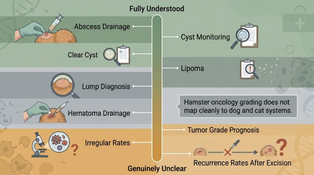 animated–infographic–showing–a–vertical–uncertainty–spectrum–for–hamster–lump–diagnosis–from–well–understood–conditions–to–areas–of–genuine–clinical–uncertainty